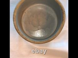 Vintage Robinson Clay Product Blue Stoneware Butter Cheese Crock Blue Grapevine