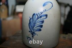 Vintage Satterlee & Mory Stoneware Jug Crock Cobalt Decorated Ft. Edward NY