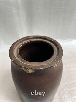 Vintage Southern Pottery Stoneware Crock Jar Storage Clay Brown Primitive