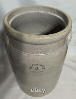 Vintage Stoneware Crock Macomb Stoneware Co Macomb IL Rare 4 Gallon