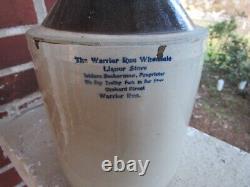 Vintage Warrior Run Pa Wholesale Liquor Stoneware Jug Crock Whiskey Nanticoke