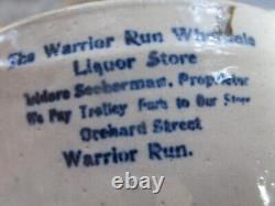 Vintage Warrior Run Pa Wholesale Liquor Stoneware Jug Crock Whiskey Nanticoke