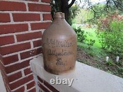 Vintage Weiler Allentown Pa Stoneware Jug Advertising Whiskey Crock
