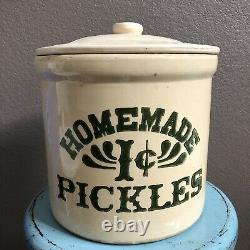Vtg Antique Homemade 1c Pickles Crock FRIENDS Monica Gellar 2 Gallon Stoneware