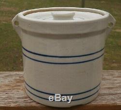 WESTERN STONEWARE, MONMOUTH ILLINOIS, 3 LB, Lidded, Banded Butter Crock