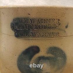 WM. E. WARNER MANUFACTORY Salt Glazed Crock West Troy Stoneware