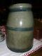 Western Pa Decorated Striper Stoneware Canner