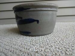 Western Pa Stoneware Three (1/4) Striper Cobalt Decorated Bowl