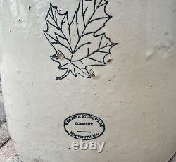 Western Stoneware 12 Gallon Crock Maple Leaf Monmouth Vintage Antique