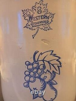 Western Stoneware 8 Gallon Crock Vintage Heavy with Handles