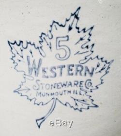 Western Stoneware Co. Crock Jug 5 Gallon Maple Leaf Logo Whiskey/Wine/Liquor