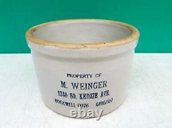 Western Stoneware Co Monmouth M WEINGER Chicago Advertising Butter Jar Crock